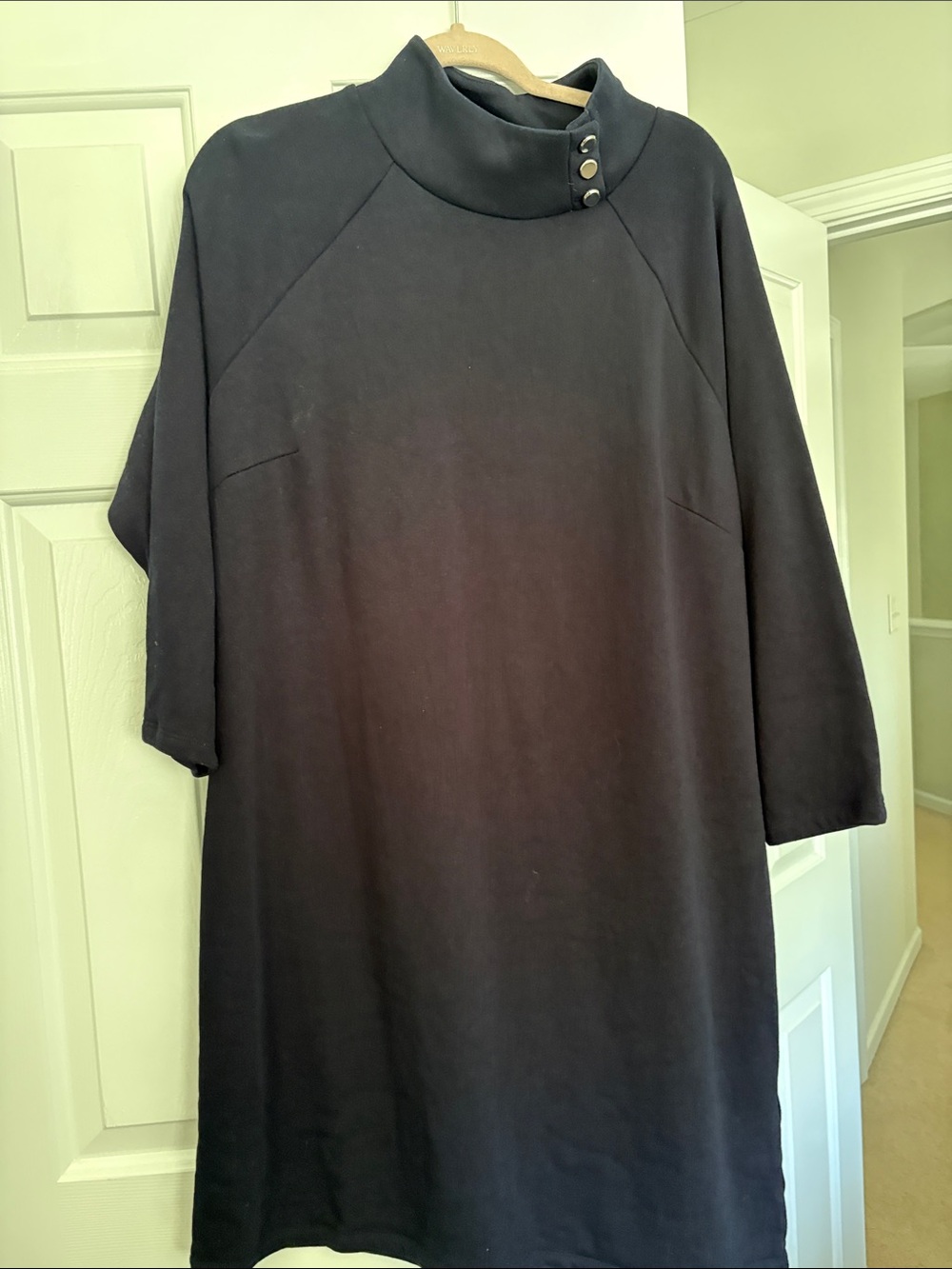 Talbots Black Three-Quarter Sleeve Shift Dress